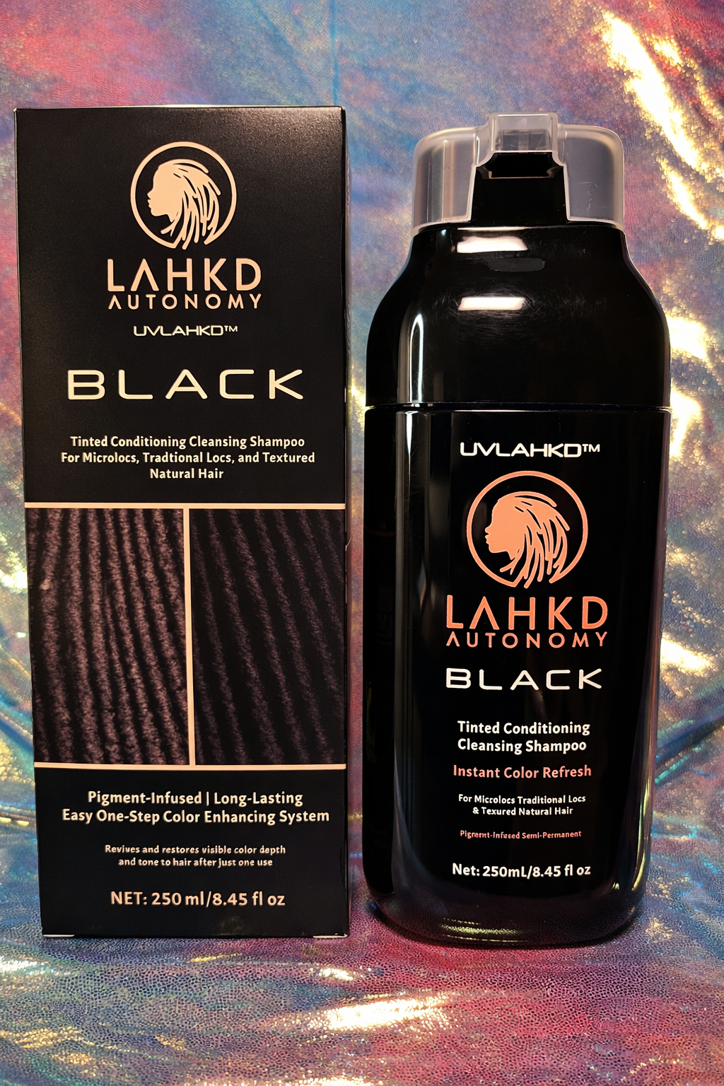 UVLAHKD™ BLACK Tinted Conditioning & Cleansing Hair Dye Shampoo System (250ml)
