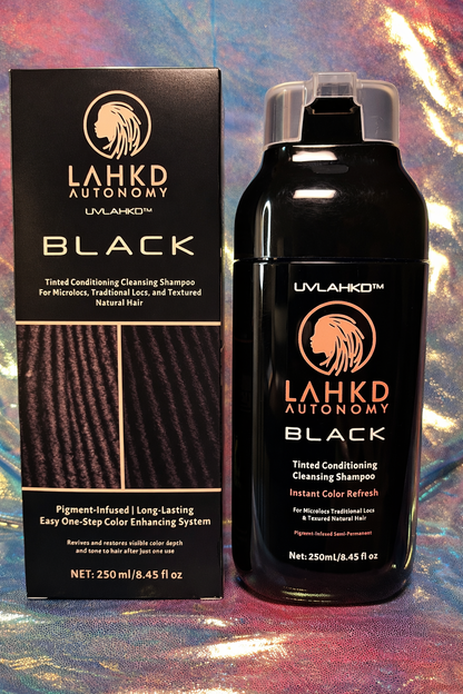 UVLAHKD™ BLACK Tinted Conditioning & Cleansing Hair Dye Shampoo System (250ml)